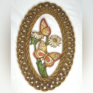 Vintage 1978 COPPERCRAFT Wall Hanging Dart Ind. made in the USA Butterflies MCM